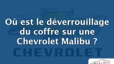 Où est le déverrouillage du coffre sur une Chevrolet Malibu ?